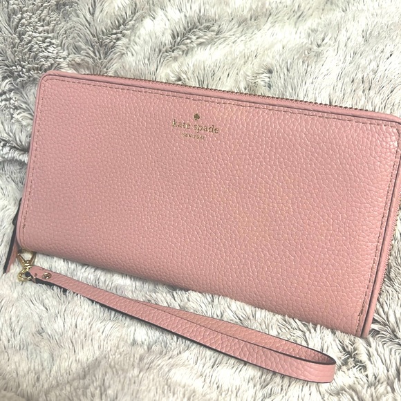 Kate Spade Pink Leather Wristlet - Picture 1 of 10